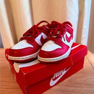 Nike Kids Red & White Low Dunks